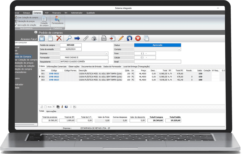 Notbook com o design do sistema Icarus