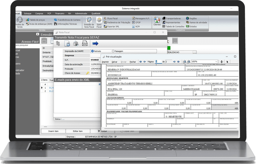 Notbook com o design do sistema Icarus