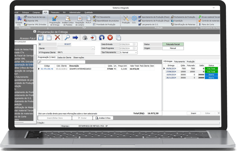 Notbook com o design do sistema Icarus